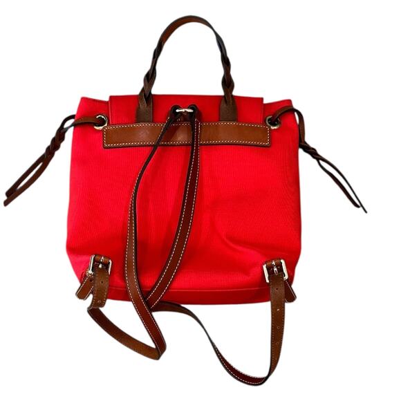 Dooney & Bourke Nylon Flap Backpack In Red - Picture 10 of 12